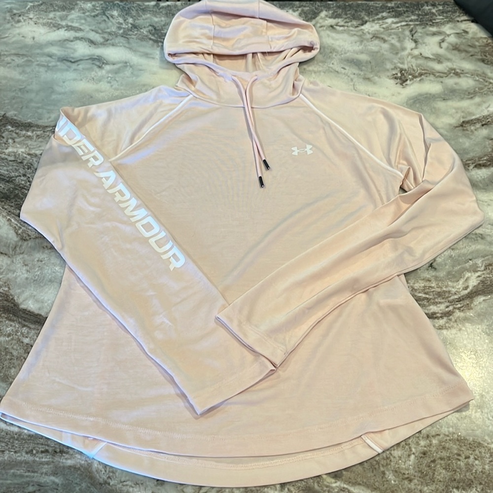 Light Pink Under Armour Wordmark Hoodie